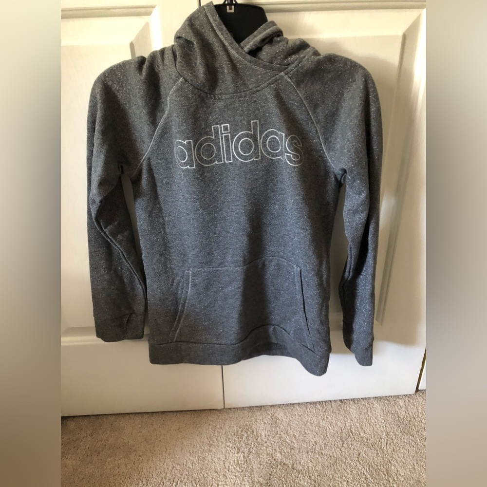 3 Adidas sweatshirts (2 - size 10-12) (1 - size 12-14)